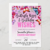 Baisers à papillon Invitation d'anniversaire (Devant / Derrière)