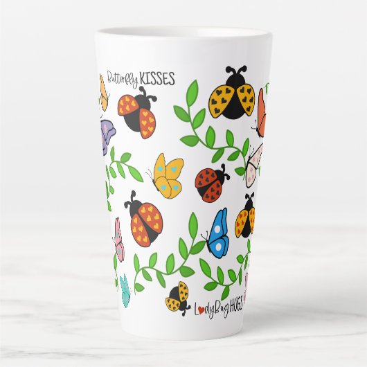 Baisers à papillon Ladybug Hugs Latte Mug (Devant)