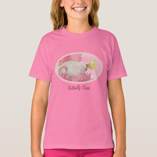 Baisers à papillon pour petites filles T-shirt (Devant)