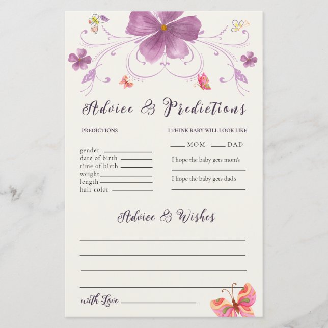 Baisers à papillon Voeux Conseils et cartes de pré (Devant)