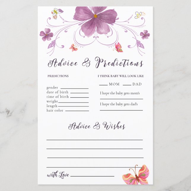 Baisers à papillon Voeux Conseils et cartes de pré (Devant)