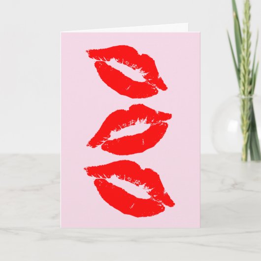 BAISERS D'ANNIVERSAIRE CARTE LÈVRES ROUGES (Devant)