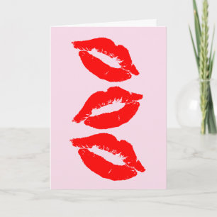 BAISERS D'ANNIVERSAIRE CARTE LÈVRES ROUGES