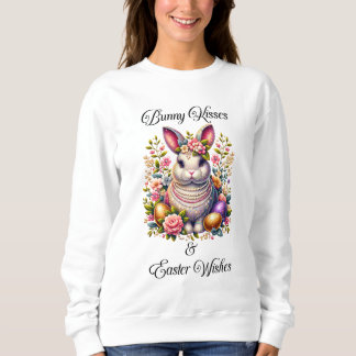 Baisers de Bunny et voeux de Pâques aux Sweatshirt