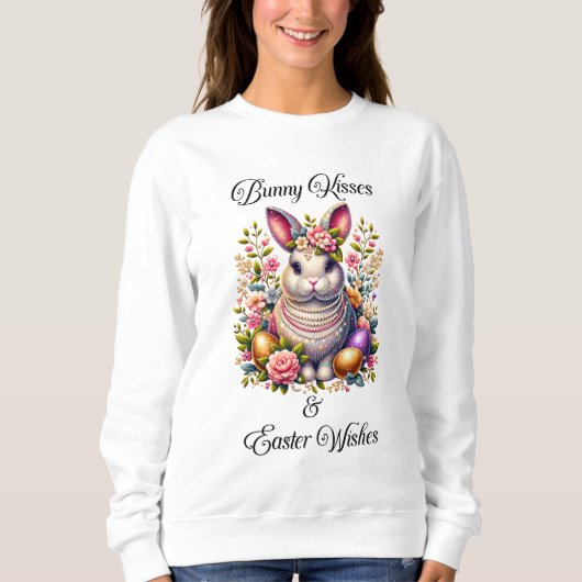 Baisers de Bunny et voeux de Pâques aux Sweatshirt (Devant)