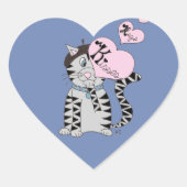 Baisers de chat français et étreintes autocollants (Devant)