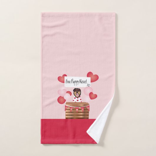 Baisers de chiot gratuit Valentine Chien Rouge (Serviette à main)