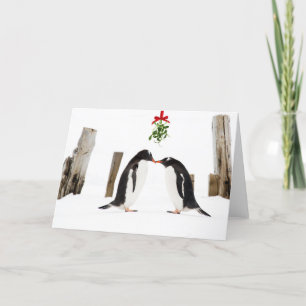 Baisers de la carte de vacances de pingouins de