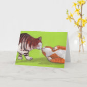 Baisers de la carte de voeux de chat (Fleur jaune)