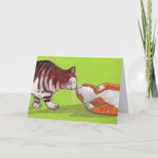Baisers de la carte de voeux de chat (Devant)