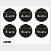 Baisers de minuit Sticker de mariage Black Gold (Feuille)