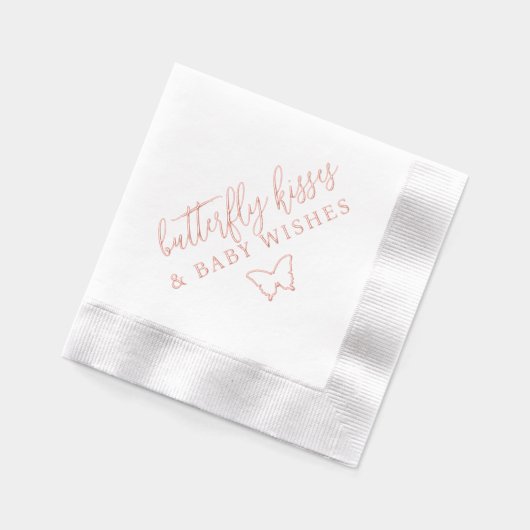 Baisers de papillon et vœux de bébé Script Fête pr (Gauche)