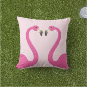 Baisers du coussin extérieur rose de Flamants (Herbe)