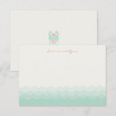 Baisers du Merci de mariage de plage de coeurs (Devant / Derrière)