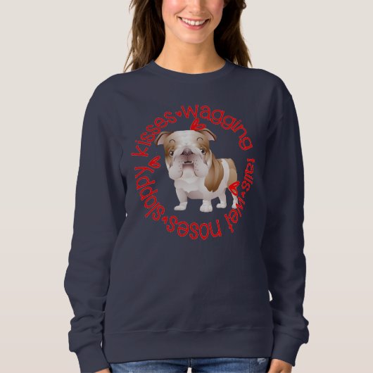 Baisers escarpés, bulldog, sweatshirt de base (Devant)