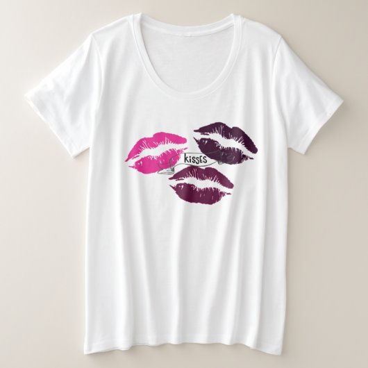Baisers Lèvres Violettes Rose Chaud Graphique (Design devant)