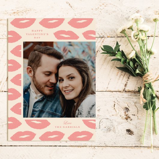 Baisers Moderne Valentine's Day Carte photo - Rose
