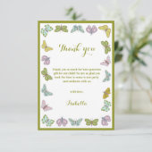 Baisers papillon Carte de remerciements Baby showe (Debout devant)