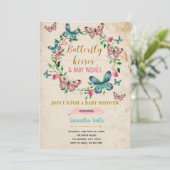 Baisers papillon et invitation de voeux d'annivers (Debout devant)