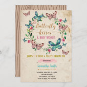 Baisers papillon et invitation de voeux d'annivers (Devant / Derrière)