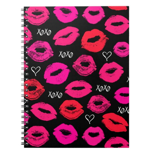 Baisers XOXO Carnet rouge et rose (Devant)