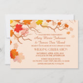Baisse des invitations de mariage d'automne feuill (Devant)