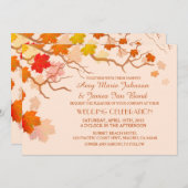 Baisse des invitations de mariage d'automne feuill (Devant / Derrière)