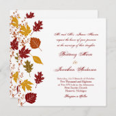 Baisse des invitations des Mariages de automne Feu (Devant / Derrière)