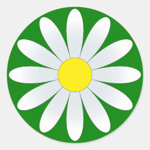 Baisson blanc sur Sticker rond classique vert