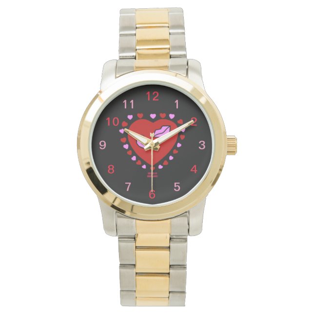 Baisson Coeur Lovely Baisers Unisex Montre Deux To (devant)