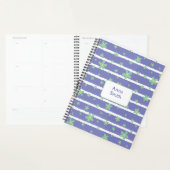 Baisson vert sur bleu clair_ motif floral Script (Devant avec enveloppe)
