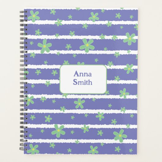 Baisson vert sur bleu clair_ motif floral Script (Devant)