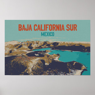 Baja California Sur lanscape, Mexico Briefkaart Poster