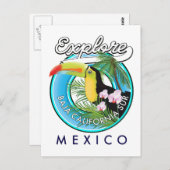 Baja California Sur Mexico retro logo Briefkaart (Voorkant / Achterkant)