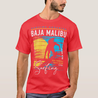 Baja Malibu Baja Norte Mexico Surfen Retro Surf D T-shirt