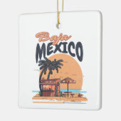 Baja Mexico Seaside Bar, versteld Keramisch Ornament (Links)