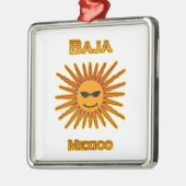 Baja Mexico Sun Face Icon Metalen Ornament (Links)