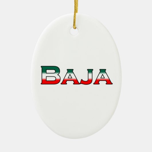Baja Mexico (tekst logo) Keramisch Ornament (Voorkant)