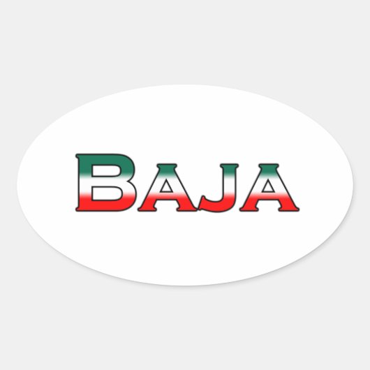 Baja Mexico (tekst logo) Ovale Sticker (Voorkant)