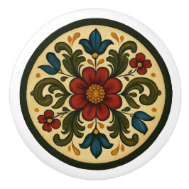Bajerse Tole-schilderstijl Cottage Core Folk Art Keramische Knop