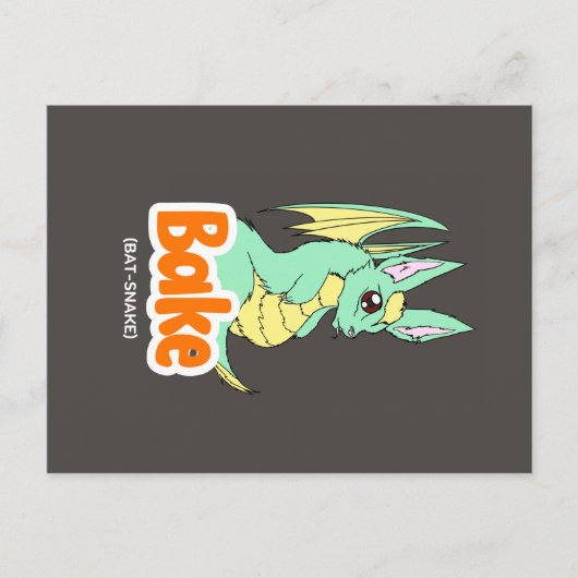 Bak (Bat + Snake) Briefkaart (Voorkant)