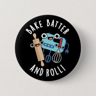 Bak beslag en rol grappig bakken pun donker BG Ronde Button 5,7 Cm