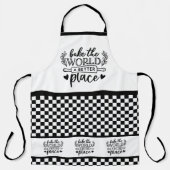 Bak de wereld een beter geruit patroon schort (Voorkant)