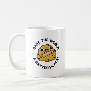 Bak de wereld een betere plaats positieve bakwoord koffiemok