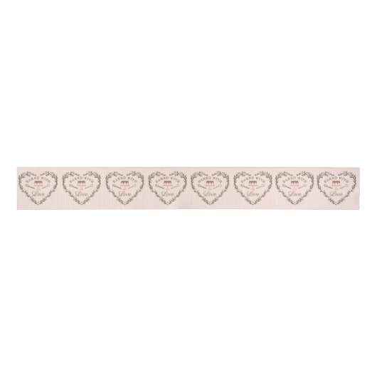 Bak met Love Cake Business Bakery Whisk & Cake Grosgrain Lint (Voorkant)
