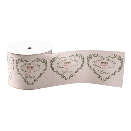 Bak met Love Cake Business Bakery Whisk & Cake Grosgrain Lint (Spoel)