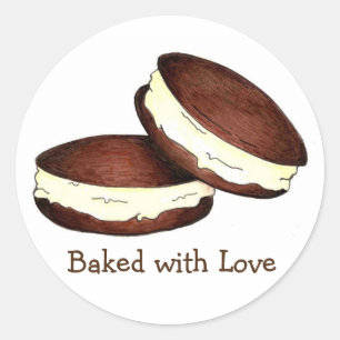 Bak met Love Chocolate Whoopie Pie Stickers