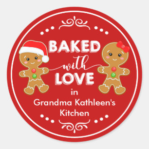 Bak met Love Gingerbrood Kinder Baking Ronde Sticker