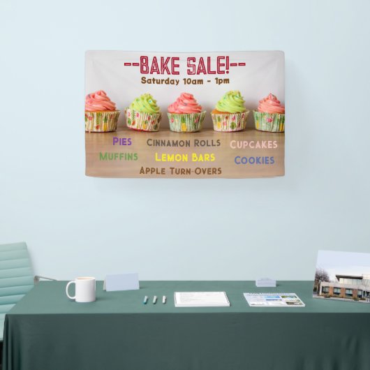 Bak Sale! Lijn van Cupcakes Script aanpassen Spandoek (Beurs)