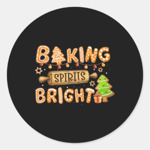 Bak Spirit Bright Donut Kerstboom Kerstkoe Ronde Sticker